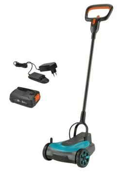 Gardena HandyMower Schubrasenmäher Akku Schwarz, Blau, Orange